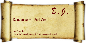 Daubner Jolán névjegykártya